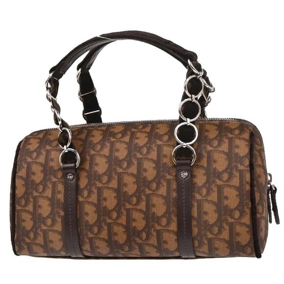 Christian Dior Brown PVC Trotter Romantic Handbag - Picture 2 of 10